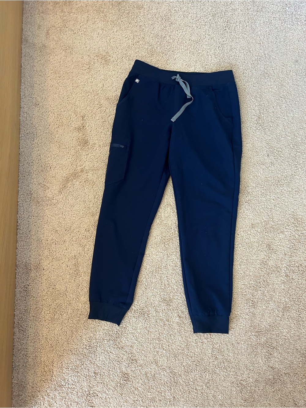 Figs Navy Women's Joggers with Gray Drawstring